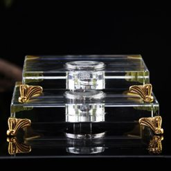 De Led Thuy Tinh 7 Mau Vuong Chan Vang Kich Co 13cm 15cm 6