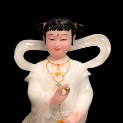 Đôi Tượng Kim Đồng Ngọc Nữ Đứng, Chất Liệu Bột Đá Viền Vàng, Cao 30.5cm 9 Doi Tuong Kim Dong Ngoc Nu Dung Chat Lieu Bot Da Vien Vang Cao 30.5cm 2