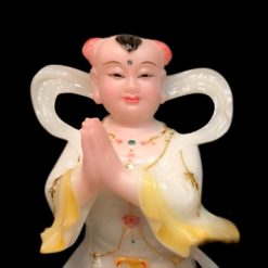 Đôi Tượng Kim Đồng Ngọc Nữ Đứng, Chất Liệu Bột Đá Viền Vàng, Cao 30.5cm 6 Doi Tuong Kim Dong Ngoc Nu Dung Chat Lieu Bot Da Vien Vang Cao 30.5cm 5