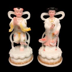 Đôi Tượng Kim Đồng Ngọc Nữ Đứng, Chất Liệu Bột Đá Viền Vàng, Cao 30.5cm 4 Doi Tuong Kim Dong Ngoc Nu Dung Chat Lieu Bot Da Vien Vang Cao 30.5cm 7