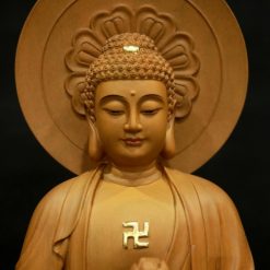 Tuong A Di Da Dung Bang Go Huong Chuong Long Nao Cao 66cm