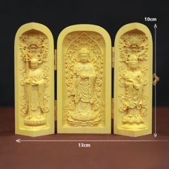 Tuong A Di Da Quan Am Dia Tang Bang Go Hoang Duong Cao 10cm 2