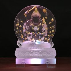 Tuong Bo Tat Chuan De Luu Ly Trang Hoa Tiet Dat Vang 998 Cao 25cm Tong De Led 29cm 11