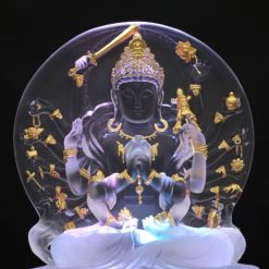 Tuong Bo Tat Chuan De Luu Ly Trang Hoa Tiet Dat Vang 998 Cao 25cm Tong De Led 29cm 2