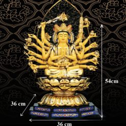 Tượng Bồ Tát Chuẩn Đề Ngồi, Chất Liệu Đồng Đài Loan Mạ Vàng, Cao 54cm 4 Tuong Bo Tat Chuan De Ngoi Chat Lieu Dong Dai Loan Ma Vang Cao 54cm 2