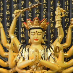 Tượng Bồ Tát Chuẩn Đề Ngồi, Chất Liệu Đồng Đài Loan Mạ Vàng, Cao 59cm 5 Tuong Bo Tat Chuan De Ngoi Chat Lieu Dong Dai Loan Ma Vang Cao 59cm 2