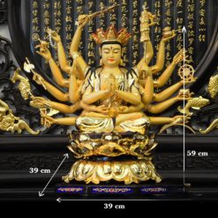 Tượng Bồ Tát Chuẩn Đề Ngồi, Chất Liệu Đồng Đài Loan Mạ Vàng, Cao 59cm 3 Tuong Bo Tat Chuan De Ngoi Chat Lieu Dong Dai Loan Ma Vang Cao 59cm 4