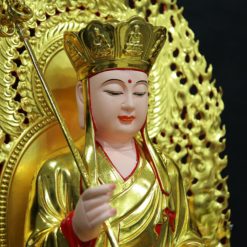 Tuong Bo Tat Dia Tang Ngoi Chat Lieu Go Huong Viet Nam Dat Vang Cao 65cm Tong La De 90cm 1