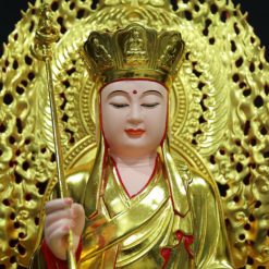 Tuong Bo Tat Dia Tang Ngoi Chat Lieu Go Huong Viet Nam Dat Vang Cao 65cm Tong La De 90cm 2