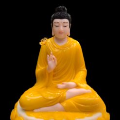 Tuong Bon Su Thich Ca Lien Hoa Ngoi Dai Sen Mau Vang Ho Phach Bang Bot Da Cao 40cm 5