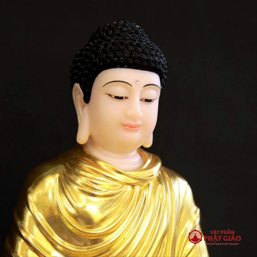 Tượng Bổn Sư Thích Ca Mâu Ni Ngồi Tĩnh Tâm Bằng Bột Đá Dát Vàng 998, Cao 40cm 8 Tuong Bon Su Thich Ca Mau Ni Ngoi Tinh Tam Bang Bot Da Dat Vang 998 Cao 40cm 2 2