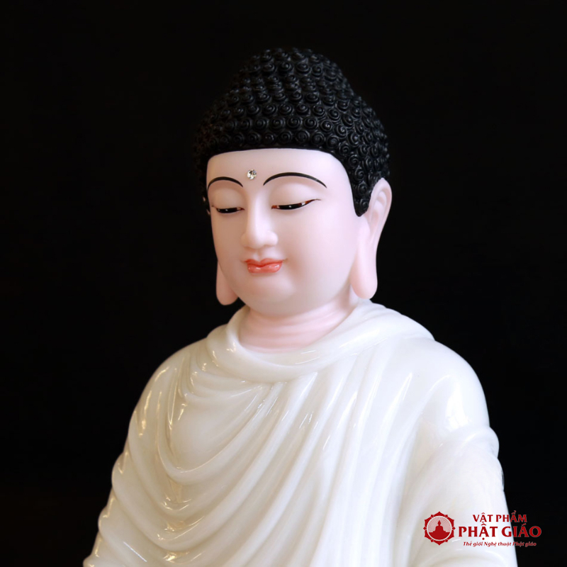 Tượng Phật Thích Ca Mâu Ni Ngồi Tĩnh Tâm, Bột Đá Hồng, Cao 30cm, 40cm, 48cm 8 Tuong Bon Su Thich Ca Mau Ni Ngoi Tinh Tam Bot Da Hong Cao 40cm 5 1