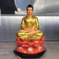 Tượng Phật Thích Ca Ngồi Đài Sen Hồng Cao Cấp Chất liệu Composite, Cao 130cm 4 Tuong Bon Su Thich Ca Ngoi Dai Sen Son Hong Cao Cap Bang Composite Cao 130cm 1