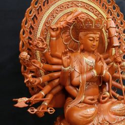 Tuong Chuan De Ngoi Bang Go Huong Chuong Vien Vang Cao 48cm Tong La De 68cm 1