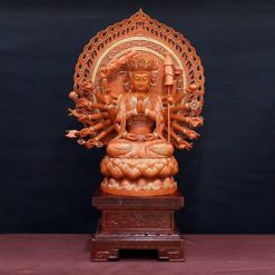 Tuong Chuan De Ngoi Bang Go Huong Chuong Vien Vang Cao 48cm Tong La De 68cm 4