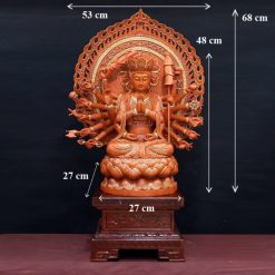 Tuong Chuan De Ngoi Bang Go Huong Chuong Vien Vang Cao 48cm Tong La De 68cm 5