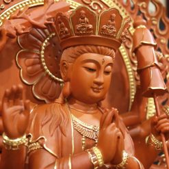 Tuong Chuan De Ngoi Bang Go Huong Chuong Vien Vang Cao 48cm Tong La De 68cm 6