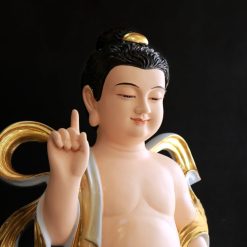 Tượng Đản Sanh Đế Mây Bằng Composite Sơn Màu, Cao 70cm 3 Tuong Dan Sanh De May Bang Composite Son Mau Cao 70cm 4