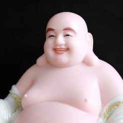 Tượng Di Lặc Ngồi Đế Cổ Văn Bằng Bột Đá Thiên Thanh, Cao 48cm 1 Tuong Di Lac Ngoi De Co Van Bang Bot Da Thien Thanh Cao 48cm 2