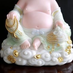 Tượng Di Lặc Ngồi Đế Cổ Văn Bằng Bột Đá Thiên Thanh, Cao 48cm 5 Tuong Di Lac Ngoi De Co Van Bang Bot Da Thien Thanh Cao 48cm 3