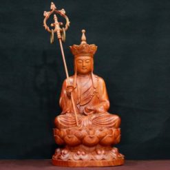 Tuong Dia Tang Bo Tat Ngoi Bang Go Huong Viet Nam Cao 40cm 6