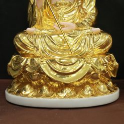 Tuong Dia Tang Bo Tat Ngoi Dai Sen Bang Bot Da Dat Vang 998 Cao 40cm 1