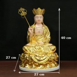 Tuong Dia Tang Bo Tat Ngoi Dai Sen Bang Bot Da Dat Vang 998 Cao 40cm 2