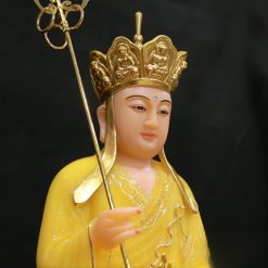 Tượng Địa Tạng Bồ Tát Ngồi Đài Sen Bằng Bột Đá Màu Thạch Anh Viền Vàng Nổi, Cao 40cm 1 Tuong Dia Tang Bo Tat Ngoi Dai Sen Bang Bot Da Mau Thach Anh Vien Vang Noi Cao 40cm 1