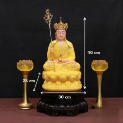 Tượng Địa Tạng Bồ Tát Ngồi Đài Sen Bằng Bột Đá Màu Thạch Anh Viền Vàng Nổi, Cao 40cm 6 Tuong Dia Tang Bo Tat Ngoi Dai Sen Bang Bot Da Mau Thach Anh Vien Vang Noi Cao 40cm 2