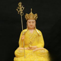 Tượng Địa Tạng Bồ Tát Ngồi Đài Sen Bằng Bột Đá Màu Thạch Anh Viền Vàng Nổi, Cao 40cm 5 Tuong Dia Tang Bo Tat Ngoi Dai Sen Bang Bot Da Mau Thach Anh Vien Vang Noi Cao 40cm 3