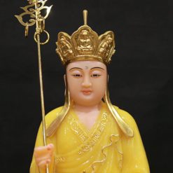 Tượng Địa Tạng Bồ Tát Ngồi Đài Sen Bằng Bột Đá Màu Thạch Anh Viền Vàng Nổi, Cao 40cm 4 Tuong Dia Tang Bo Tat Ngoi Dai Sen Bang Bot Da Mau Thach Anh Vien Vang Noi Cao 40cm 4