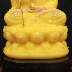 Tượng Địa Tạng Bồ Tát Ngồi Đài Sen Bằng Bột Đá Màu Thạch Anh Viền Vàng Nổi, Cao 40cm 2 Tuong Dia Tang Bo Tat Ngoi Dai Sen Bang Bot Da Mau Thach Anh Vien Vang Noi Cao 40cm 6