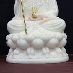 Tuong Dia Tang Bo Tat Ngoi Dai Sen Bang Bot Da Trang Cao 48cm 3