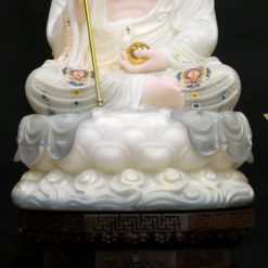 Tuong Dia Tang Bo Tat Ngoi Dai Sen Son Phu Quy Bang Bot Da Cao 40cm 4