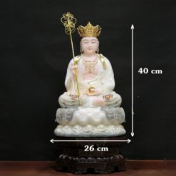 Tuong Dia Tang Bo Tat Ngoi Dai Sen Son Phu Quy Bang Bot Da Cao 40cm 5