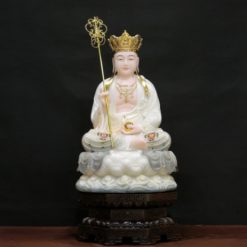 Tuong Dia Tang Bo Tat Ngoi Dai Sen Son Phu Quy Bang Bot Da Cao 40cm 6