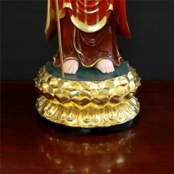 Tượng Địa Tạng Đứng Đài Sen Áo Đỏ Bằng Composite, Cao 70cm 3 Tuong Dia Tang Dung Dai Sen Ao Do Bang Composite Cao 70cm 5