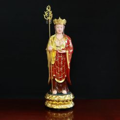 Tượng Địa Tạng Đứng Đài Sen Áo Đỏ Bằng Composite, Cao 70cm 2 Tuong Dia Tang Dung Dai Sen Ao Do Bang Composite Cao 70cm 6