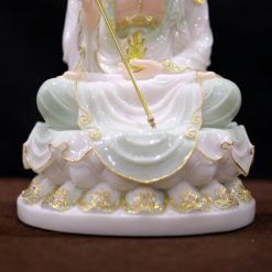 Tuong Dia Tang Ngoi Bot Da Trang Xanh Nhat Vien Vang Cao 40cm Tong Hao Quang 52cm 14