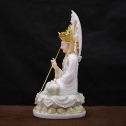 Tuong Dia Tang Ngoi Bot Da Trang Xanh Nhat Vien Vang Cao 40cm Tong Hao Quang 52cm 5