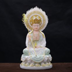 Tuong Dia Tang Ngoi Bot Da Trang Xanh Nhat Vien Vang Cao 40cm Tong Hao Quang 52cm 6