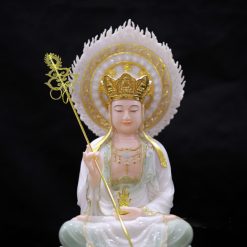 Tuong Dia Tang Ngoi Bot Da Trang Xanh Nhat Vien Vang Cao 40cm Tong Hao Quang 52cm 7