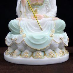 Tuong Dia Tang Ngoi Dai Sen Co La De Bang Bot Da Cam Thach Mau Thien Thanh Cao 48cm 4