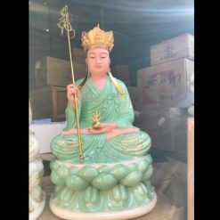 Tuong Dia Tang Vuong Bo Tat Ngoi Bot Da Xanh Ngoc Hoa Cao 66cm 3