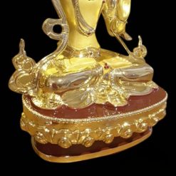 Tượng Đồng Đức Văn Thù Ngồi Tay Cầm Kiếm, Đồng Mạ Vàng, Cao 30cm 2 Tuong Dong Duc Van Thu Ngoi Tay Cam Kiem Dong Ma Vang Cao 30cm 1