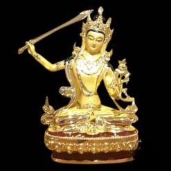 Tượng Đồng Đức Văn Thù Ngồi Tay Cầm Kiếm, Đồng Mạ Vàng, Cao 30cm 7 Tuong Dong Duc Van Thu Ngoi Tay Cam Kiem Dong Ma Vang Cao 30cm 5