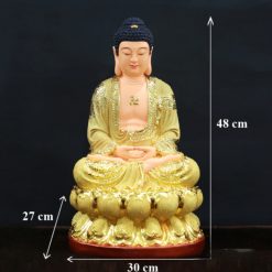Tượng Đức Bổn Sư Thích Ca Mâu Ni Mạ Cát Vàng Ngồi, Bằng Composite, Cao 30cm, 40cm, 48cm 3 Tuong Duc Bon Su Thich Ca Mau Ni Ma Cat Vang Ngoi Bang Composite Cao 30cm 40cm 48cm 5