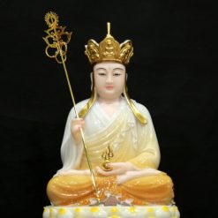 Tượng Đức Địa Tạng Ngồi Đài Sen Sơn Vàng, Bằng Bột Đá, Cao 40cm 5 Tuong Duc Dia Tang Ngoi Dai Sen Son Vang Bang Bot Da Cao 40cm 3