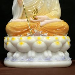 Tượng Đức Địa Tạng Ngồi Đài Sen Sơn Vàng, Bằng Bột Đá, Cao 40cm 4 Tuong Duc Dia Tang Ngoi Dai Sen Son Vang Bang Bot Da Cao 40cm 4