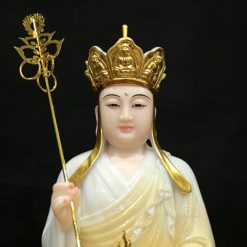 Tượng Đức Địa Tạng Ngồi Đài Sen Sơn Vàng, Bằng Bột Đá, Cao 40cm 3 Tuong Duc Dia Tang Ngoi Dai Sen Son Vang Bang Bot Da Cao 40cm 5